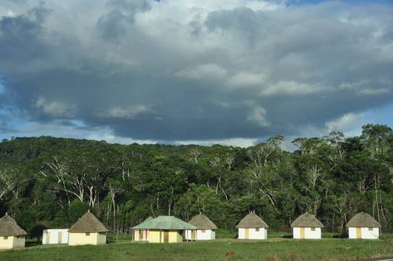 Chalés de uma pousada na Gran Sabana, na Venezuela